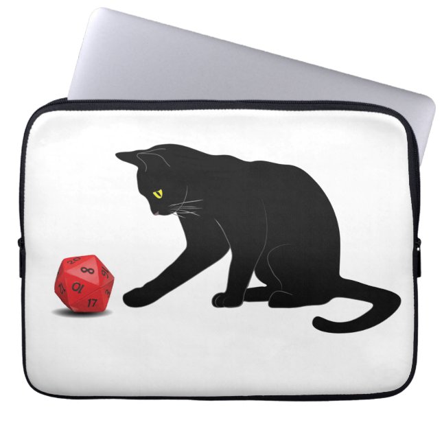 Cat Rolling Dice RPG Role Playing Games Laptop Sleeve (Front)