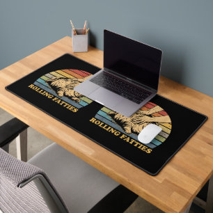 Cat Rolling Fatties Funny Desk Mat