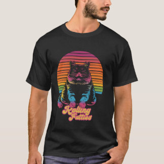 Cat Rolling Fatties Humour Meme T-Shirt