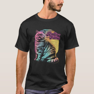 Cat Rolling Fatties Humour Meme T-Shirt