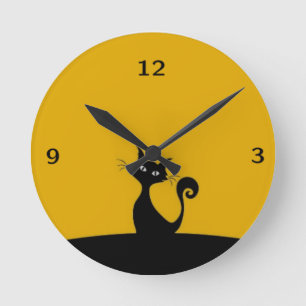 Cat Round Clock
