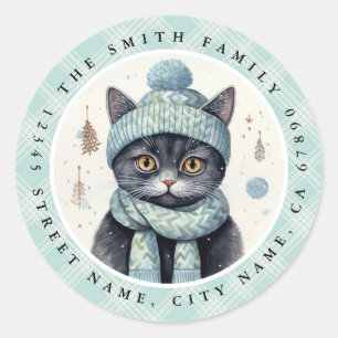 Cat Round Stickers