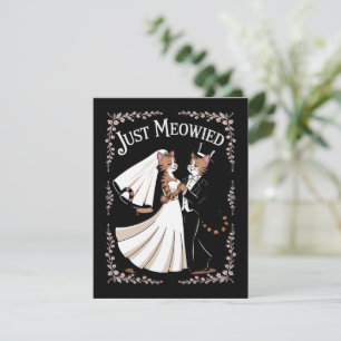 Cat Royal Wedding Funny Just Married Couples Dance Holiday Card