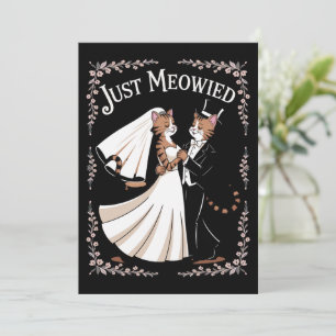 Cat Royal Wedding Funny Just Married Couples Dance Invitation