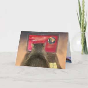 Cat Rules The World Birthday Card