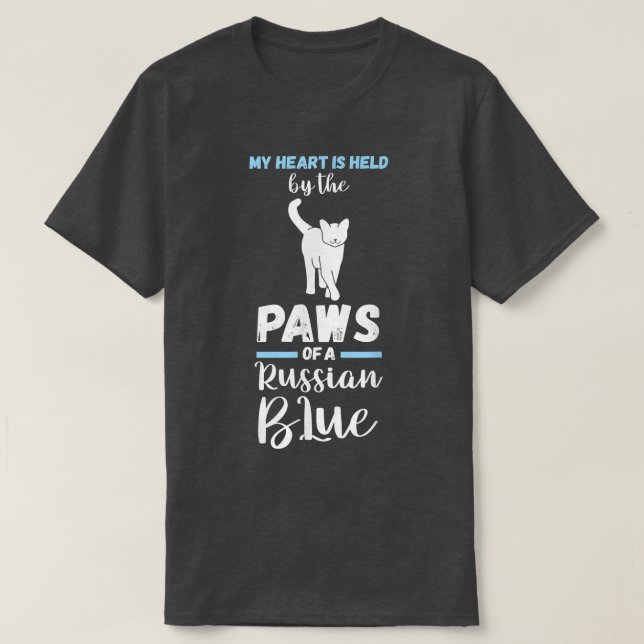 Cat Russian Blue  T-Shirt (Design Front)