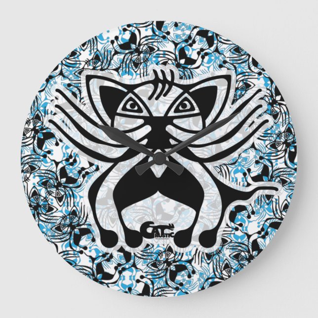 CAT RUSTIC / RUSTIC CAT By Masanser Large Clock (Front)