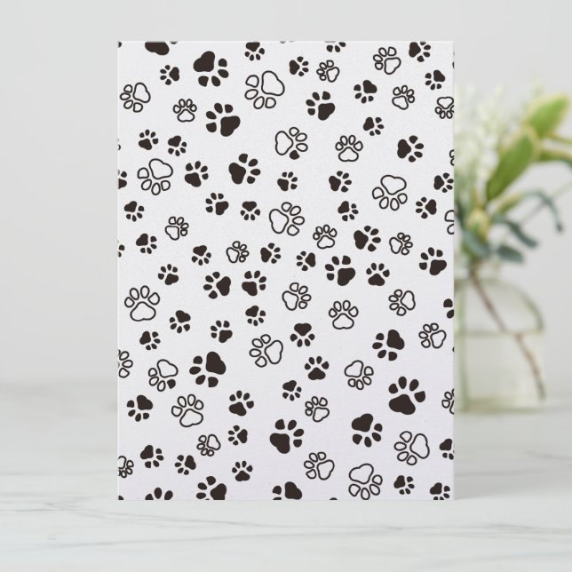 Cat’s Paws Repeated Pattern Card (Standing Front)