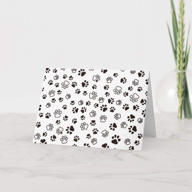 Cat’s Paws Repeated Pattern Thank You Card (Front)