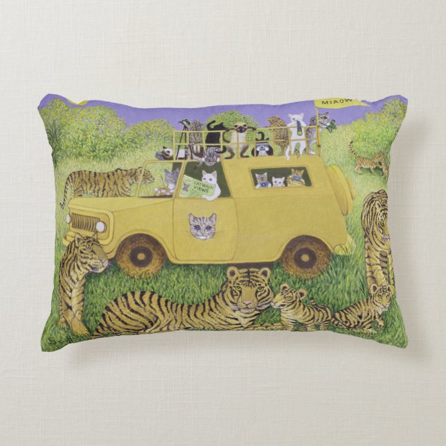 Cat Safari Decorative Pillow (Front)