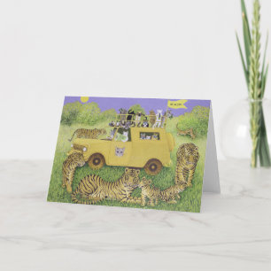 Cat Safari Holiday Card