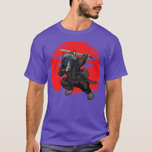 Cat Samurai Japan Flag Kendo Ninja Sword Warrior S T-Shirt
