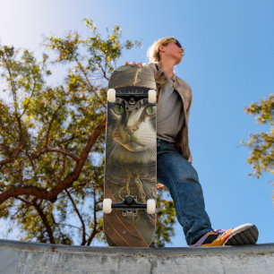 Cat Samurai.  Skateboard