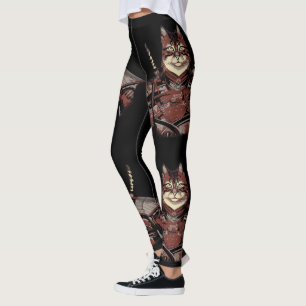 Cat Samurai Warrior Japanese Leggings