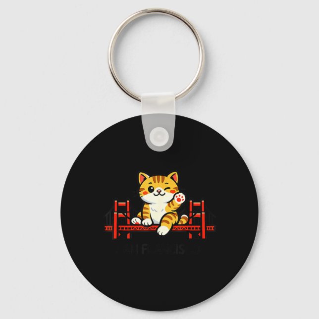 Cat San Francisco Funny Keychain (Front)