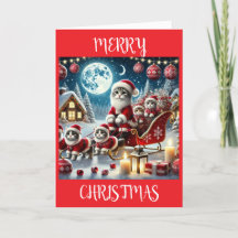 Cat Santa Clause Christmas card