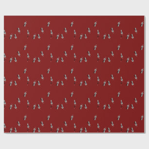 Cat Santa Claws Christmas Maureen Girard Blue Eye Wrapping Paper