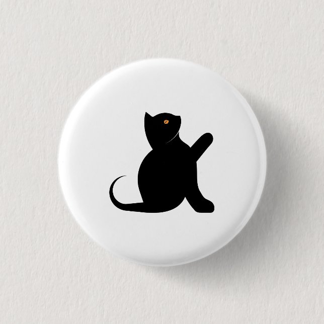 Cat Saying Hello 1 Inch Round Button (Front)