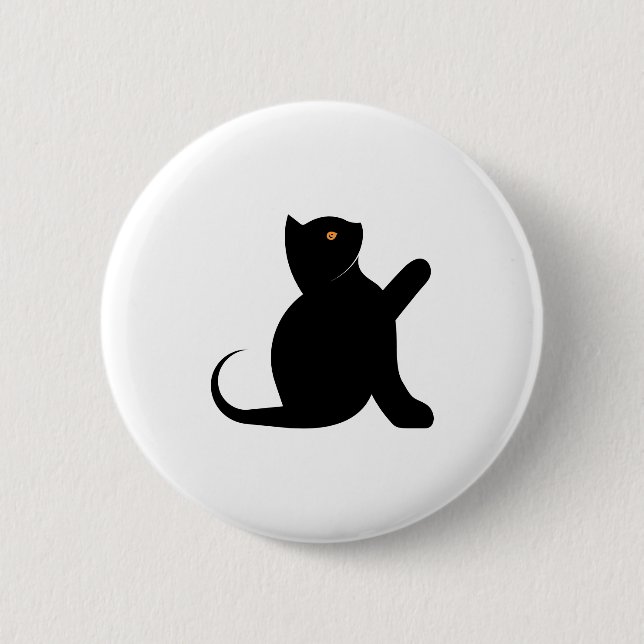 Cat Saying Hello 2 Inch Round Button (Front)