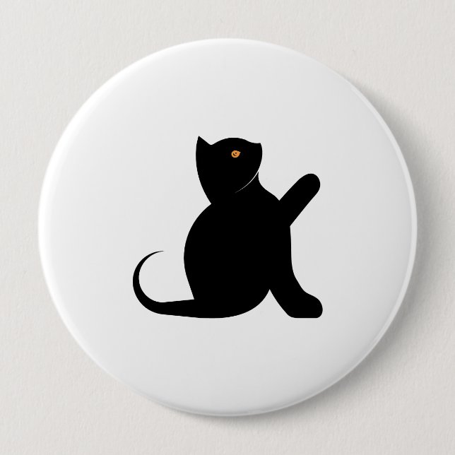 Cat Saying Hello 4 Inch Round Button (Front)