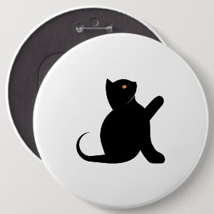 Cat Saying Hello 6 Inch Round Button