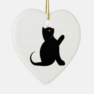 Cat Saying Hello Ceramic Ornament