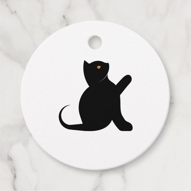 Cat Saying Hello Favour Tags (Front)