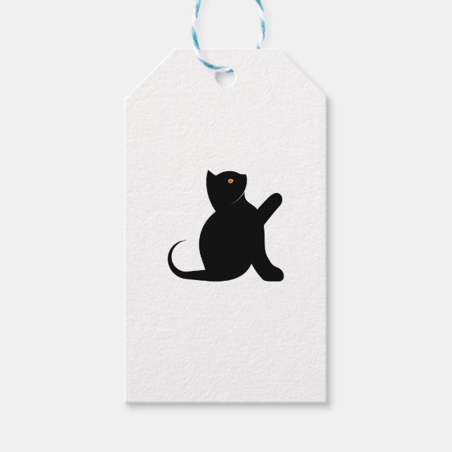 Cat Saying Hello Gift Tags (Front)