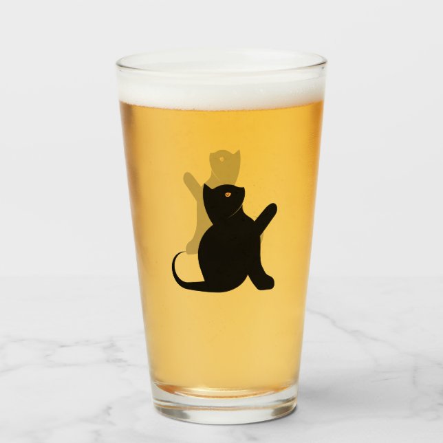 Cat Saying Hello Glass (Back Filled)