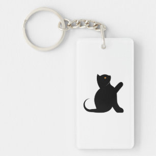 Cat Saying Hello Keychain