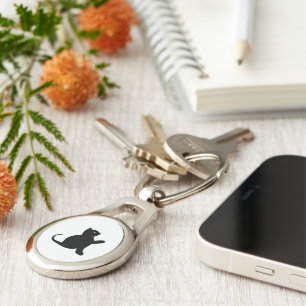 Cat Saying Hello Keychain