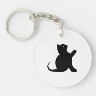 Cat Saying Hello Keychain