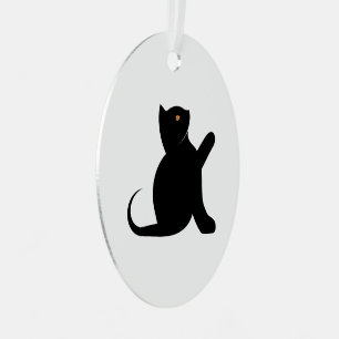 Cat Saying Hello Metal Ornament