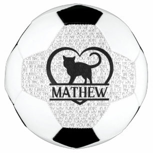 Cat Sayings and Silhouette Heart Split Monogram Soccer Ball