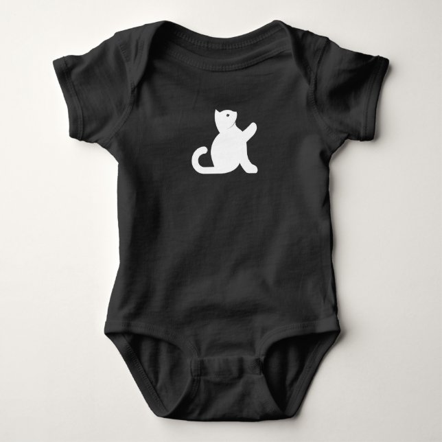 Cat Says Hello Baby Bodysuit (Front)