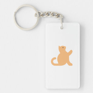 Cat Says Hello Keychain