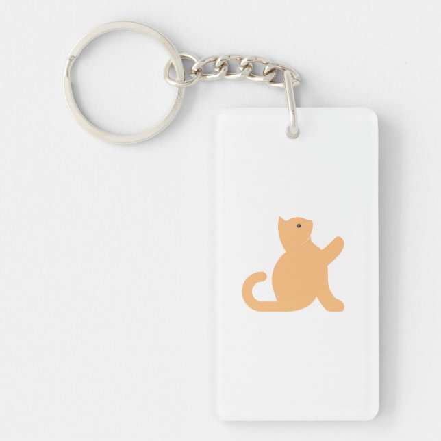 Cat Says Hello Keychain (Front)