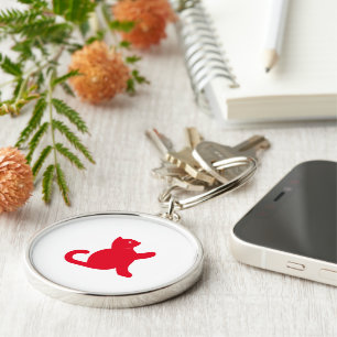 Cat Says Hello Keychain