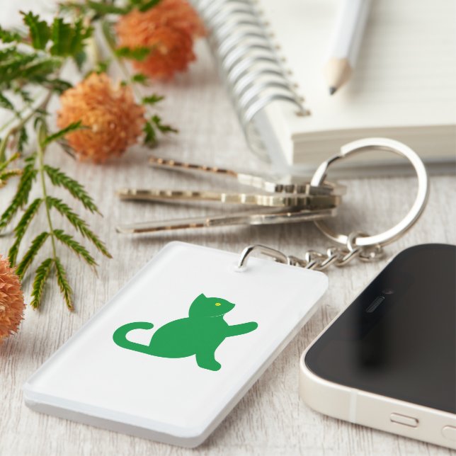 Cat Says Hello Keychain (Front Right)