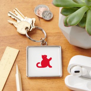 Cat Says Hello Keychain