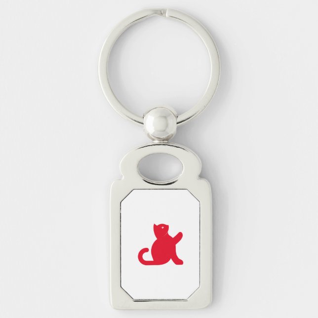 Cat Says Hello Keychain (Front)