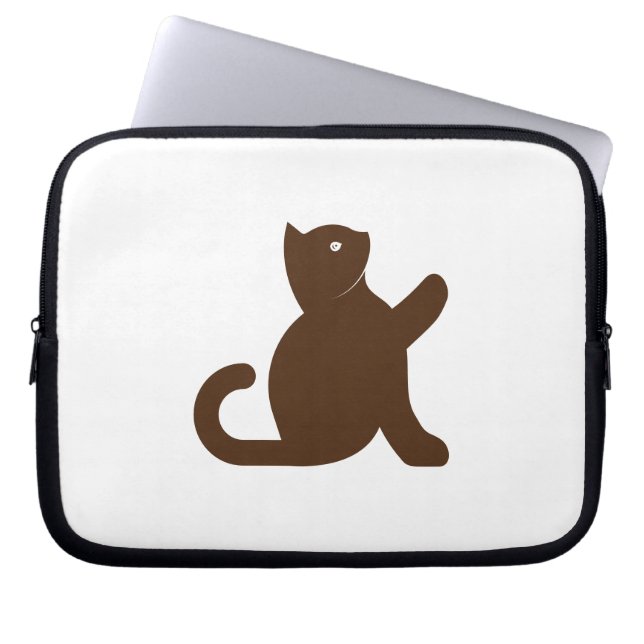 Cat Says Hello Laptop Sleeve (Front)