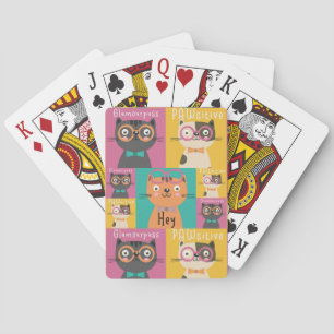 Cat Says Hey Funny Memes Playing Cards