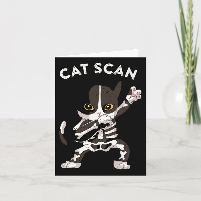 Cat Scan Ct Scan Funny Cat X-ray Pun Meme Rad Tech Card (Front)