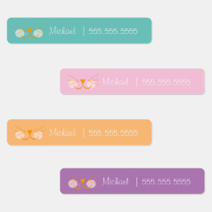 Cat School Class Lunch Nom Numéro Étiquette