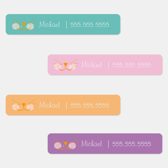 Cat School Class Lunch Nom Numéro Étiquette (Groupe)