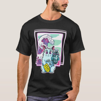 Cat Sci Fi Vapour Wave Design For All Ages T-Shirt