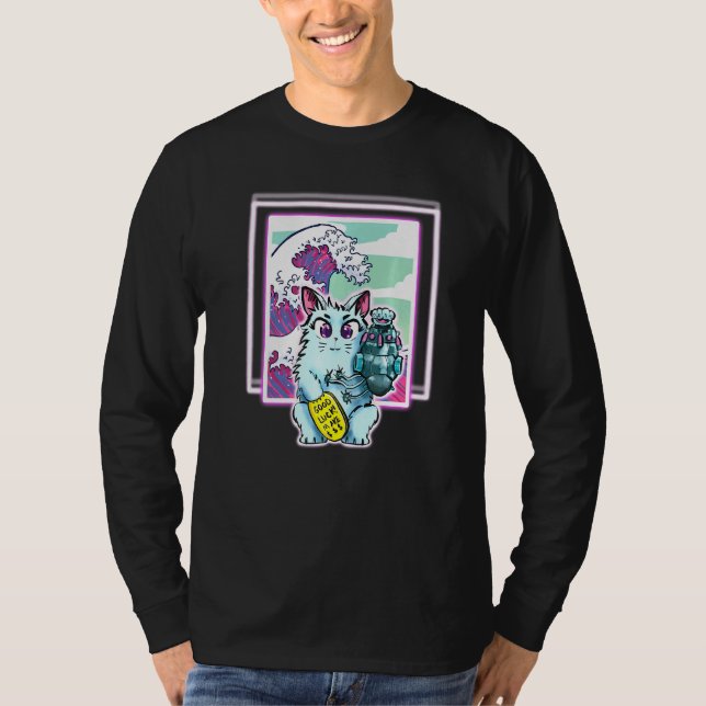 Cat Sci Fi Vapour Wave For All Ages T-Shirt (Front)