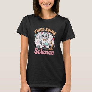 Cat Science Lab Chemistry Microbiology Nerd T-Shirt