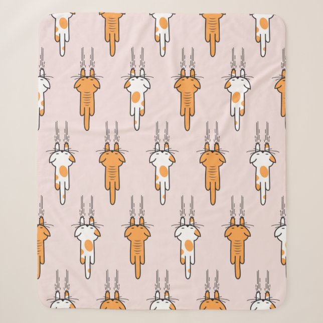Cat scratch seamless pattern sherpa blanket (Front)